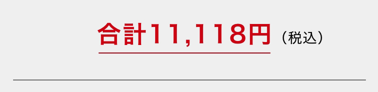 合計11,118円（税込）