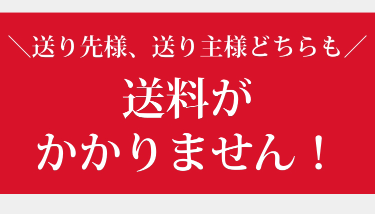 ＼送り先様、送り主様どちらも／送料がかかりません！