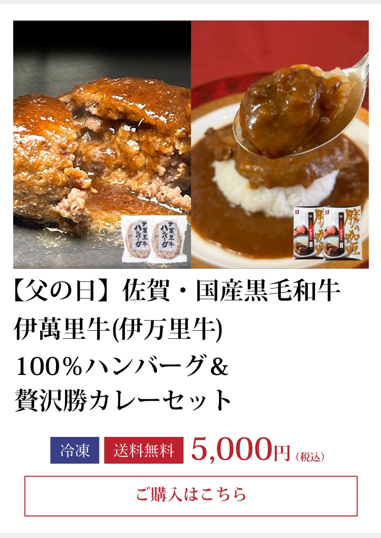 100％ハンバーグ＆贅沢勝カレーセット